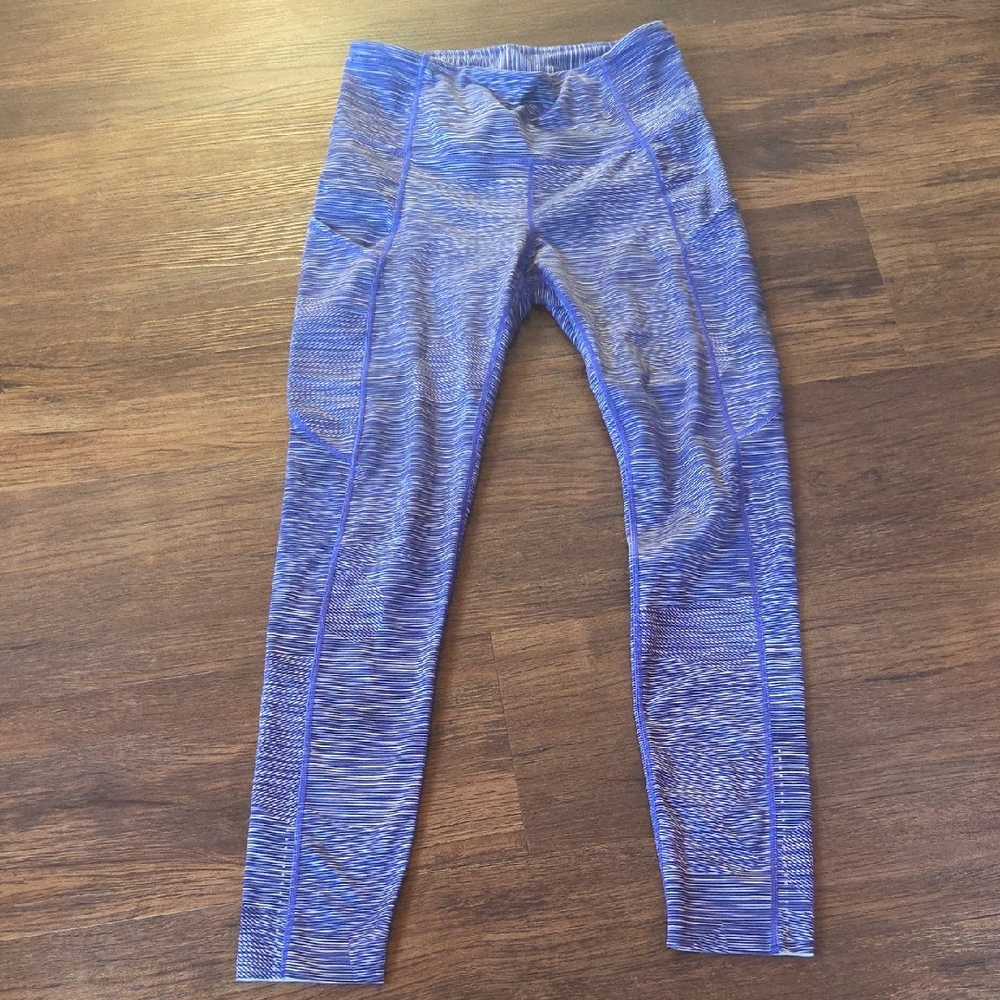 Lululemon Athletica Striped Purple Leggings
